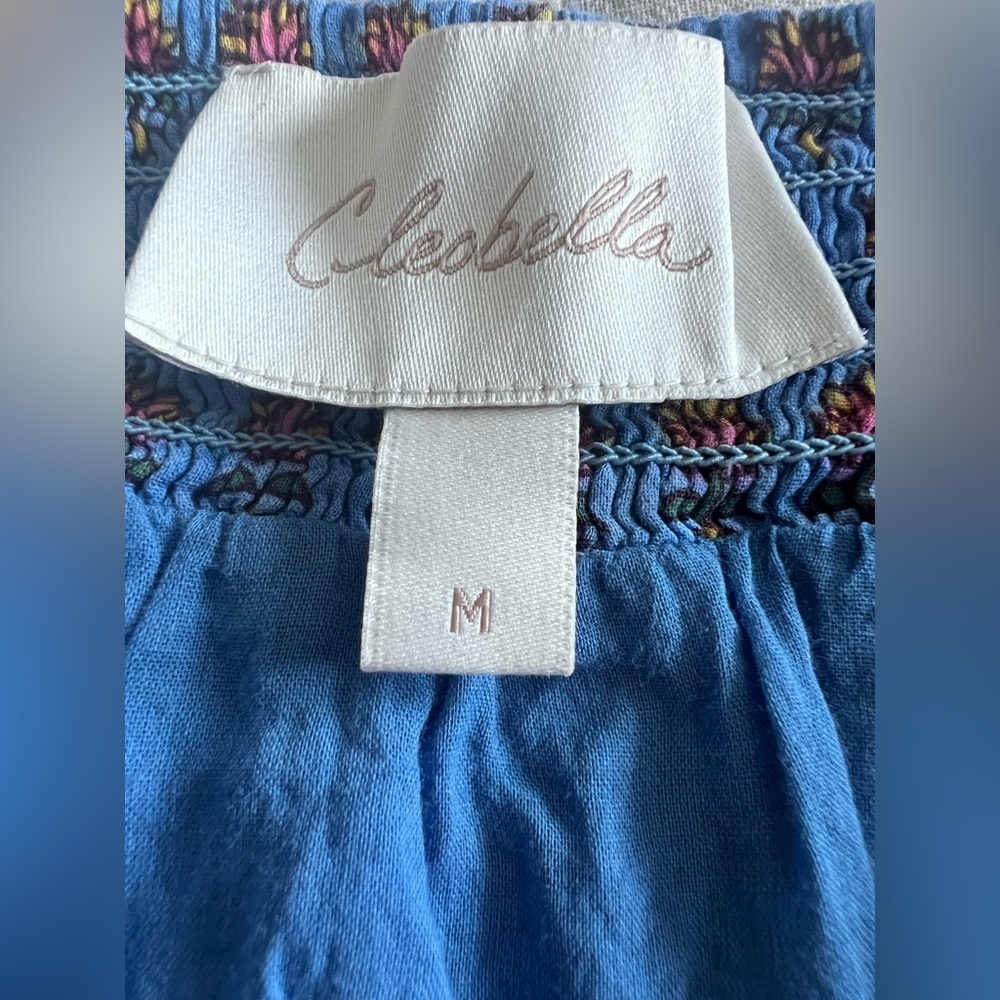 Cleobella Blue Floral Tie-Strap Midi Dress Sz/M. - Picture 7 of 11